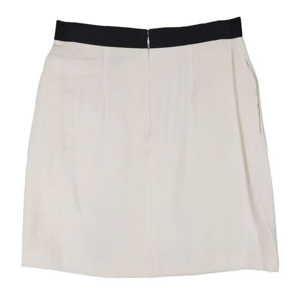 BCBG Maxazria White Ruffle Layered Rayon Mini Skirt, Women's 6 Elastic Waist - Picture 2 of 7